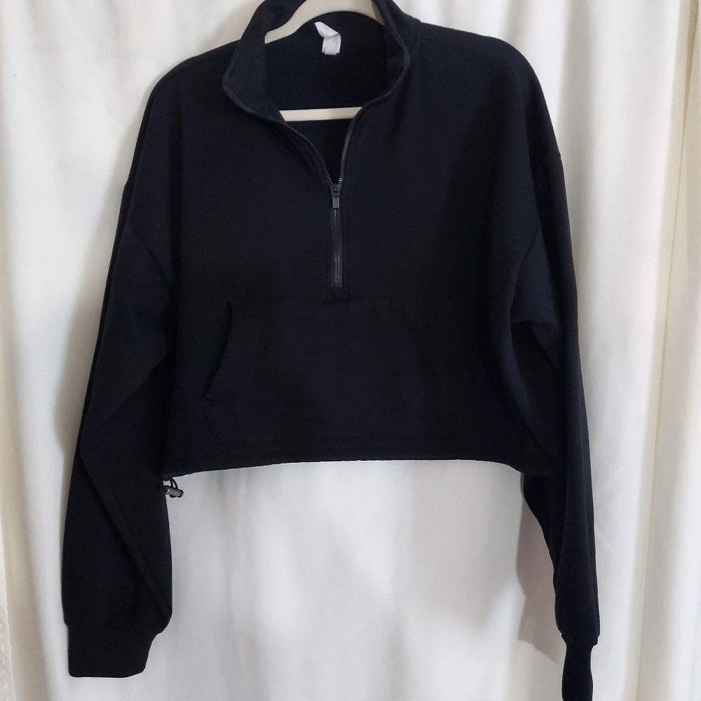 90 Degree By Reflex Black‎ Oversized Polo Sweatshirt